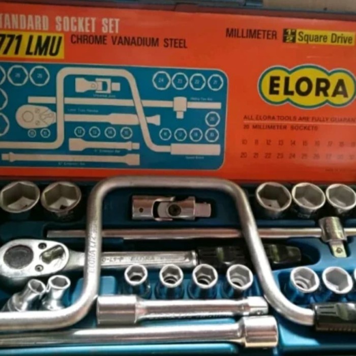 ELORA Kunci Sock Set 26 pcs 1 l 2 inch Socket wrench set Germany