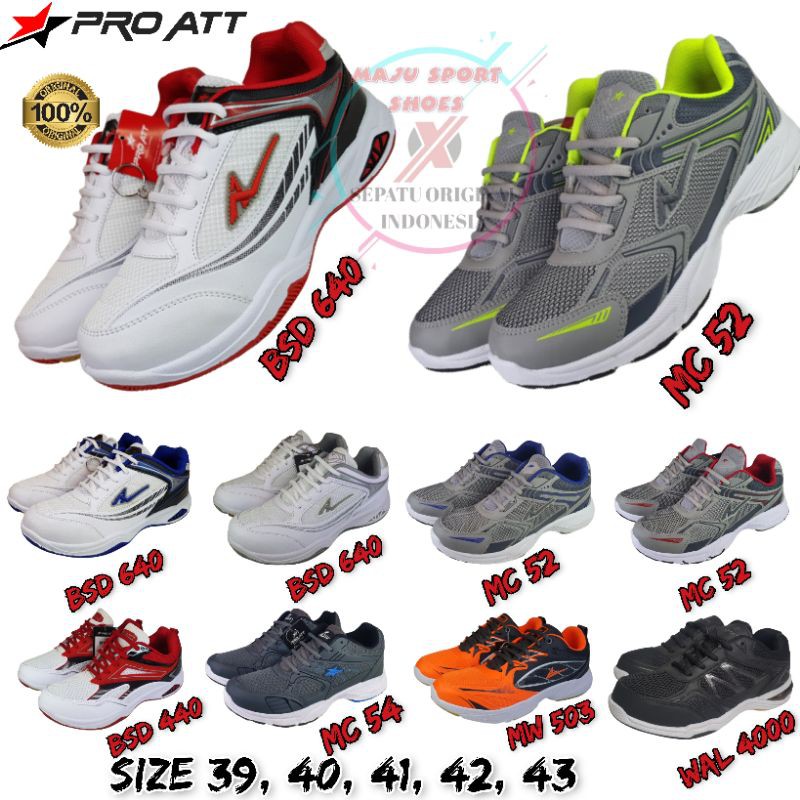 PRO ATT WP 5500 / PRO ATT BSD 640 / PRO ATT MC 52 / PRO ATT WAL 4000 / PRO ATT MW 503 / SEPATU OLAHRAGA PRIA ORIGINAL