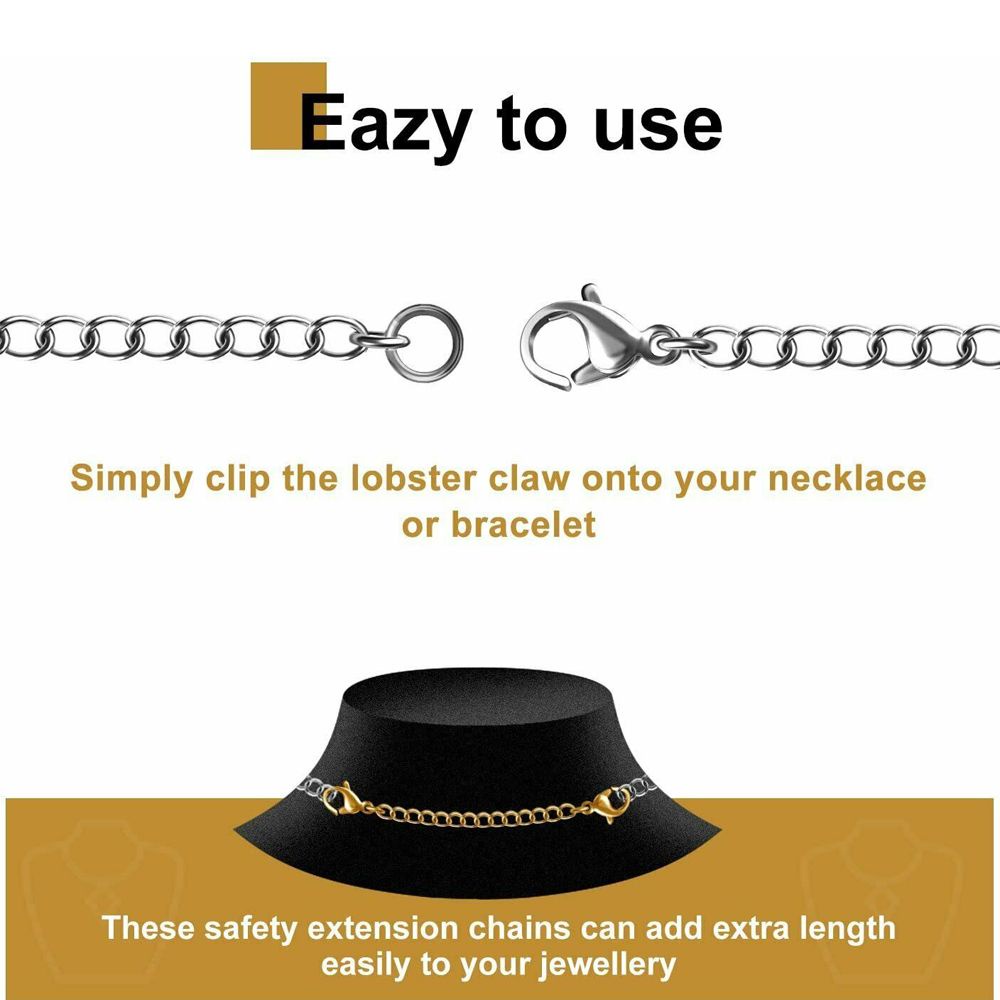 Rantai Extender Pengaman Perhiasan Kalung Gelang Lobster lock 3 &quot;/ 6&quot;