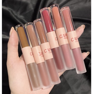 CAPPUVINI 2 in1 Lip Mud Lipstik Lip Cream dan Glossy Dua Sisi Matte Glossy lipstick XX040