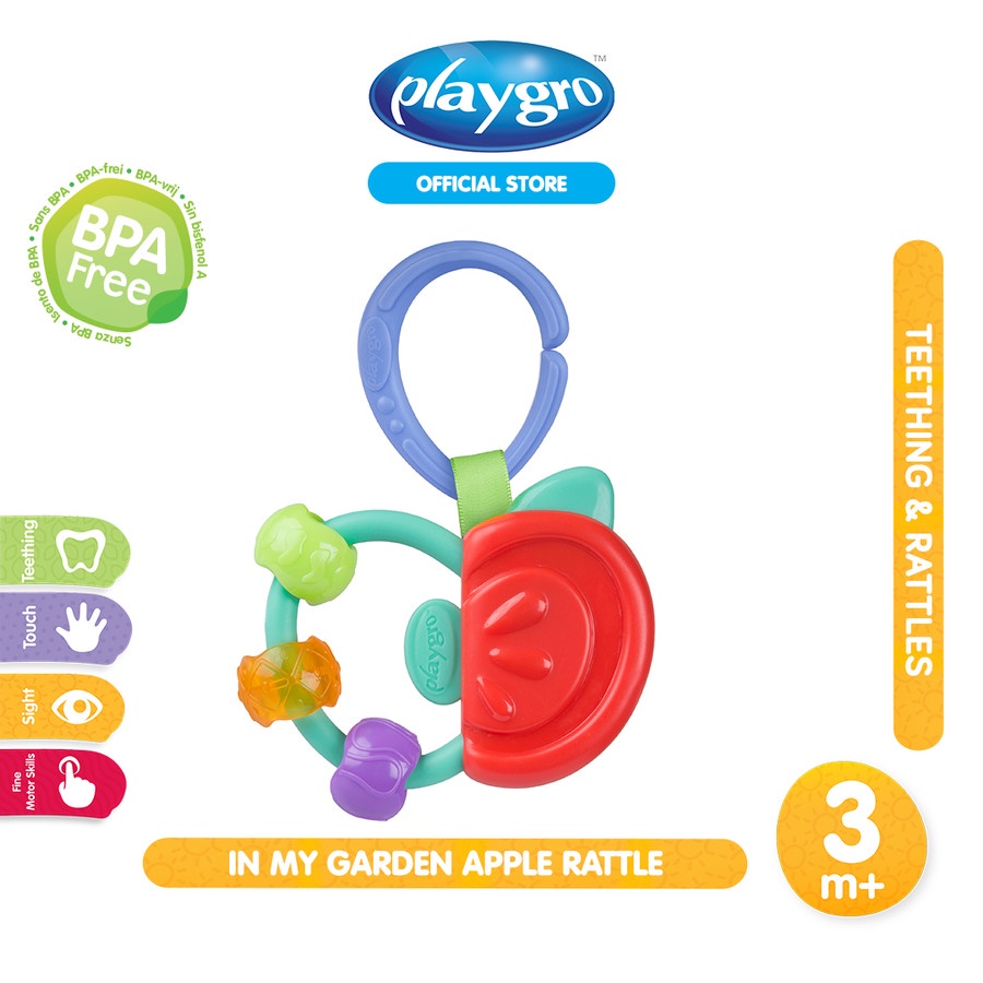 Playgro In My Garden Apple Rattle - Mainan Teether Anak