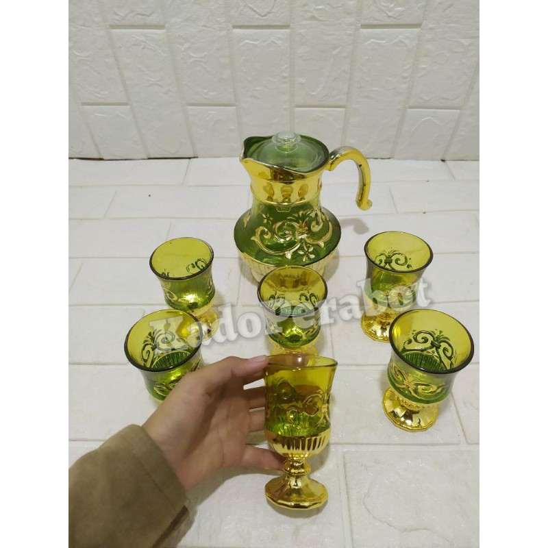 Teko set eskan 7 pcs - teko unik- teko arab - teko motif klasik