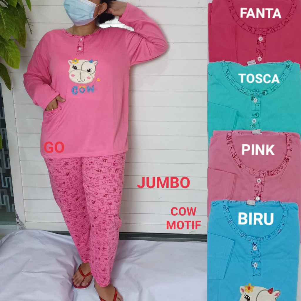 gos BABYDOLL Bobo PP Dewasa Jumbo Setelan Baju Tidur Busui Celana Panjang Lengan Panjang Piyama