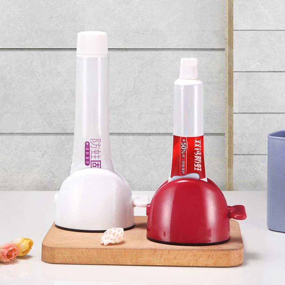 【 ELEGANT 】 Dispenser Odol Plastik Berguna Presser Lazy Tools Manual Toothbrush Holder
