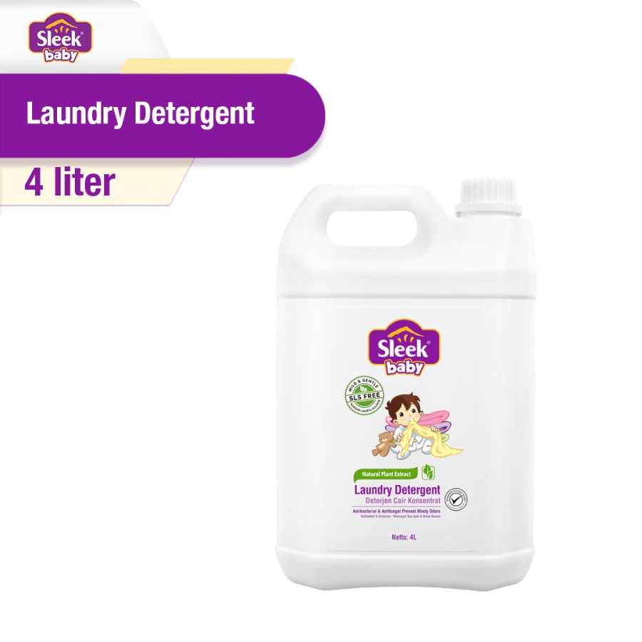 Sleek Baby Laundry Detergent Cair 4L / Deterjen Bayi Galon 4 liter