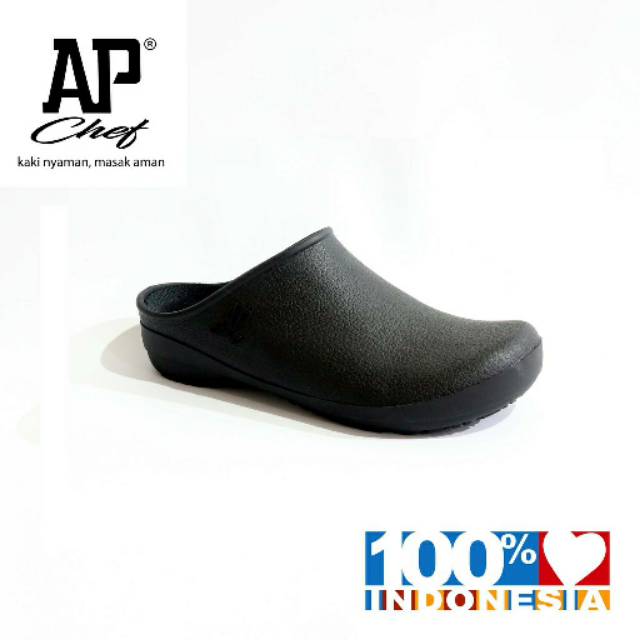 READY BIG SIZE 44 45 - AP CHEF 38-45 BLACK / WHITE - SEPATU CHEF SEPATU DAPUR KARET - AP BOOTS