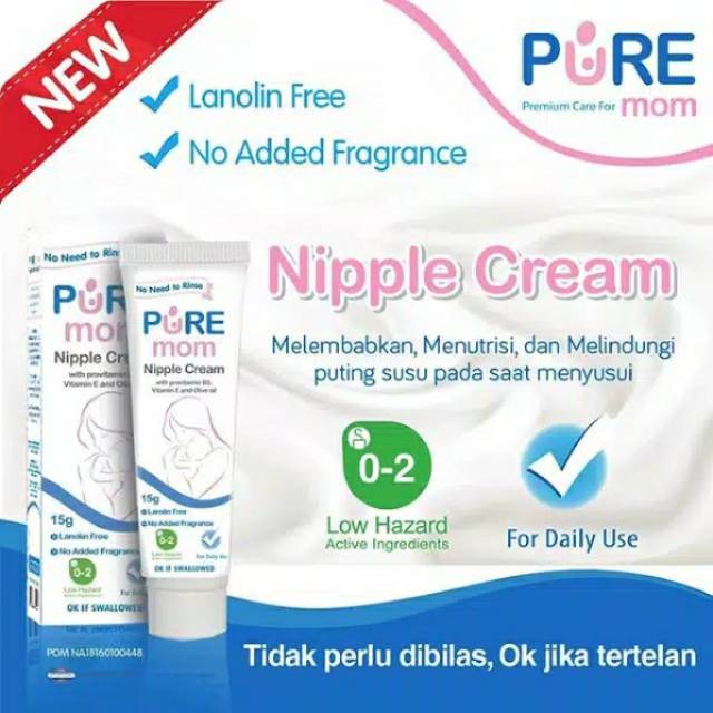 PURE MOM NIPPLE CREAM 15 gram JB