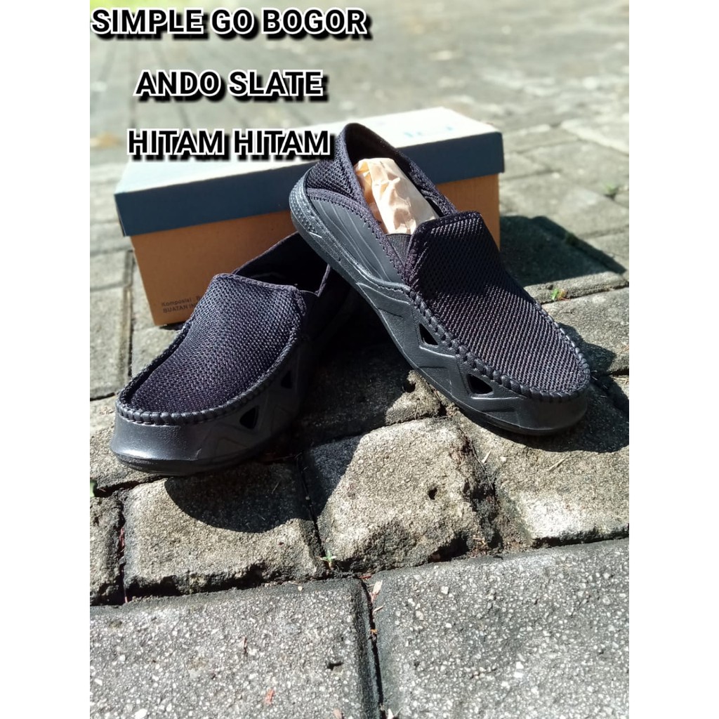 Sepatu pria slip-on ando slate ori size 39-43