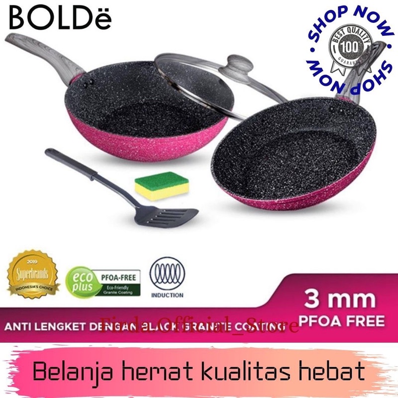 BOLDE Super Pan Panci Set lapis Granite Coating 5pcs