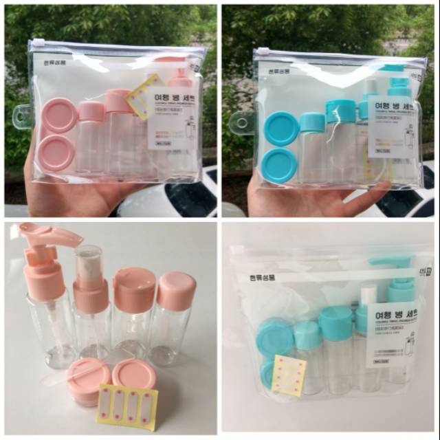 Kosmetik Travel Botol Pack isi 6 pcs  Wadah Kosmetik & Skincare Berbagai Type Cocok Untuk Traveling