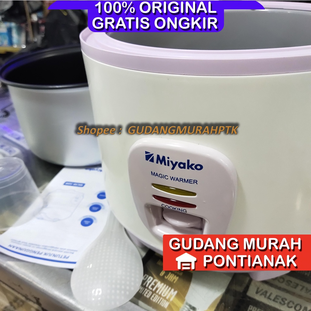 Ricecooker Miyako 509 TS Tipe Baru Putih Pink ANti Penyok ANti Karat magicom penanak nasi