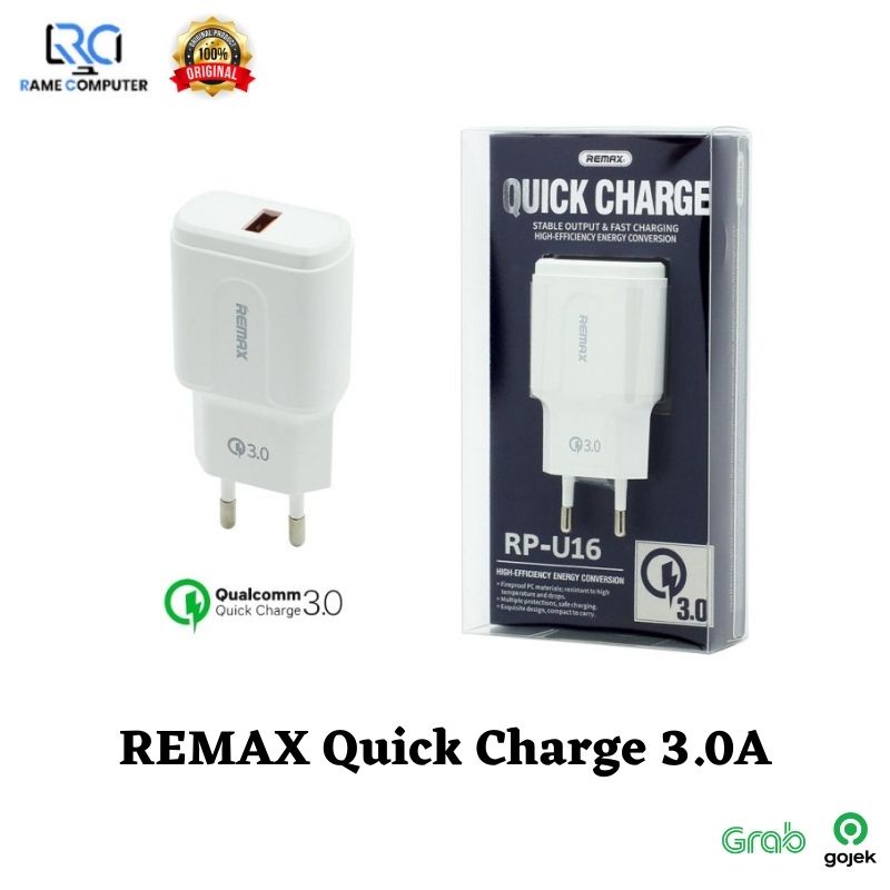 REMAX Quick Charge 3.0A Charger RP-U16 EU