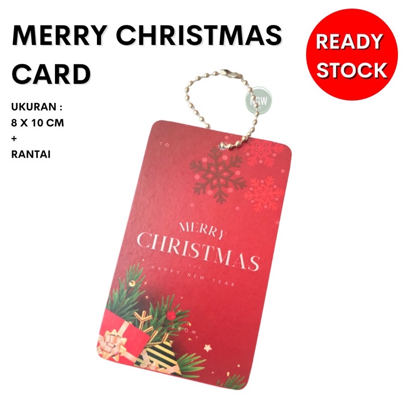 christmas card kartu natal + rantai satuan ecer