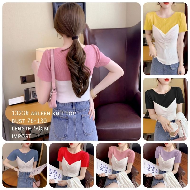 MDLV ~ 1323 ARLEEN KNIT TOP KOREA ATASAN RAJUT KOREA BAJU RAJUT IMPORT BEST SELLER FASHION IMPORT