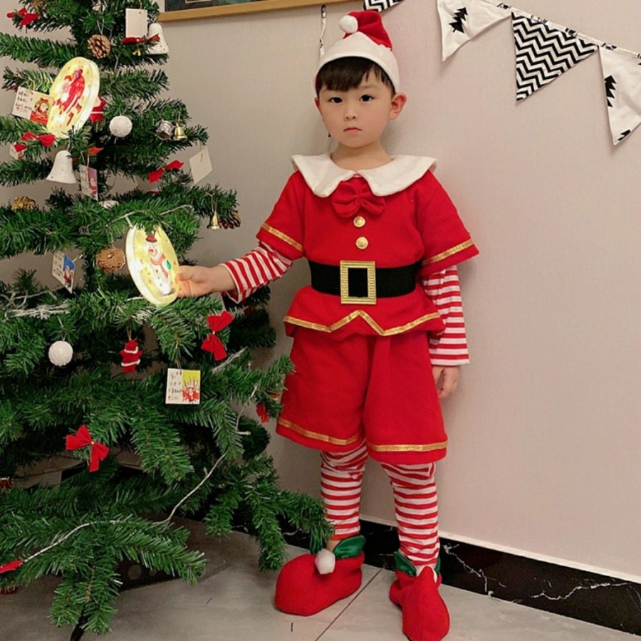 Santa costume kids christmas costume kostum natal anak santa claus