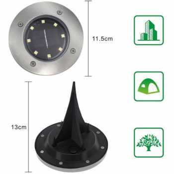 Lampu Tanam LED Solar Outdoor 8 LED Waterproof / Lampu Tanam Led Solar Tahan Air / Lampu Led Energi Solar Lampu Taman Outdoor Waterproof / Lampu Hias Taman Lampu Outdoor Terbaru / Lampu Tanpa Listrik Di Malam Hari  Tahan Lama / Penghias Taman Lampu Tanam