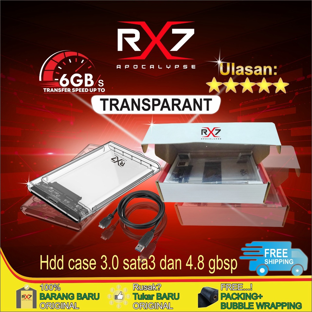 RX7 SSD Enclosure 2.5&quot; SATA USB 3.0 External Case ( BISA PAKAI UNTUK HDD JUGA)