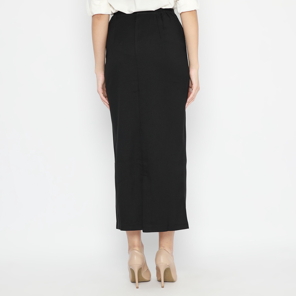 ROK KANTOR WANITA / ROK KERJA WANITA / ROK PANJANG HITAM / ROK BAHAN HITAM / ROK MAGANG HITAM / ROK WANITA HITAM / ROK BAHAN FORMAL WANITA / ROK PKL / ROK PANJANG MURAH - HITAM / PUTIH