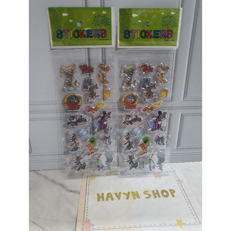 sticker anak/stiker fancy/STICKER 3D METALIK/tempelan-Tom n Jerry