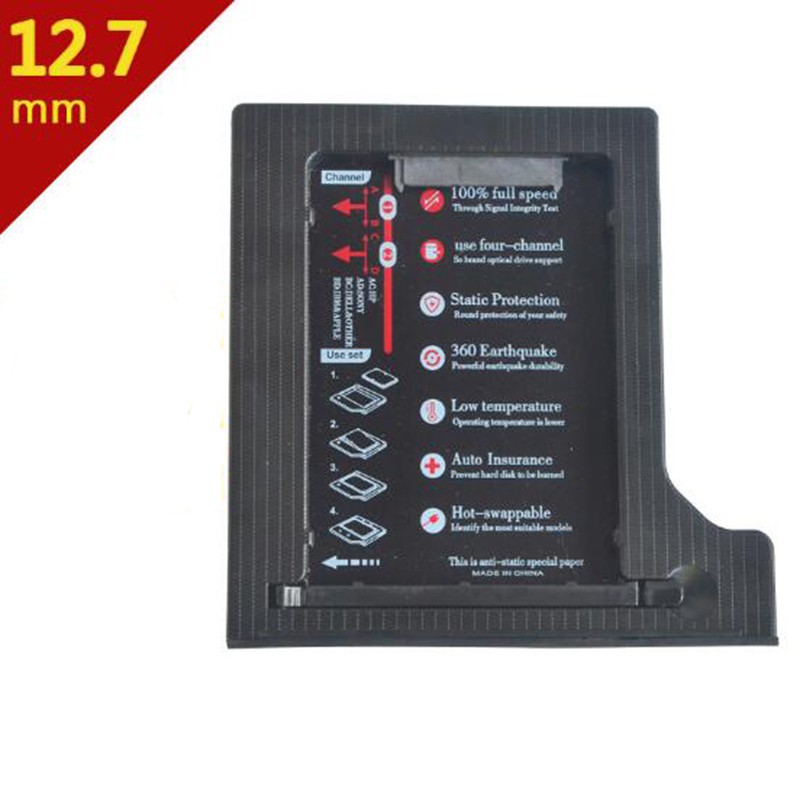 Bebas ongkir New Hard Drive Caddy SATA 3.0 12.7mm HDD Caddy Support SSD Case HDD Enclosure Super