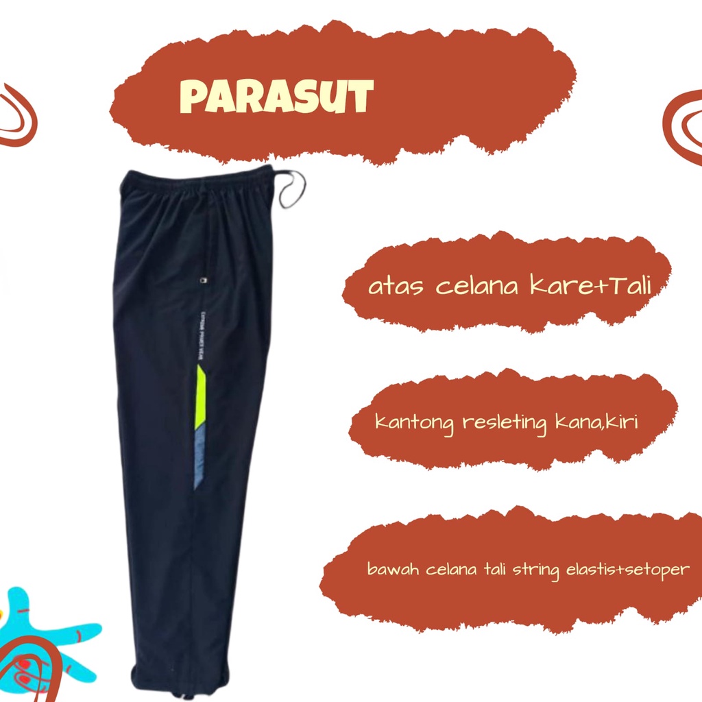 celana olahraga wanita bahan parasut