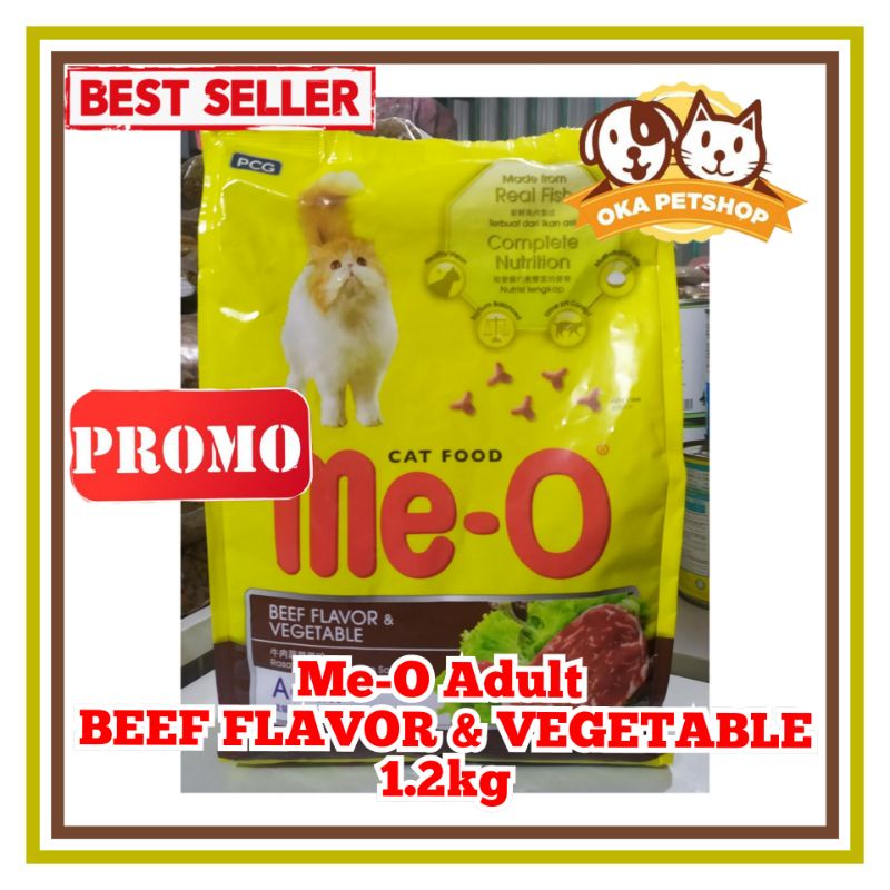 makanan kucing meo adult beef &amp; vegetable 1.2kg freshpack - Me-O Beef &amp; Vegetable