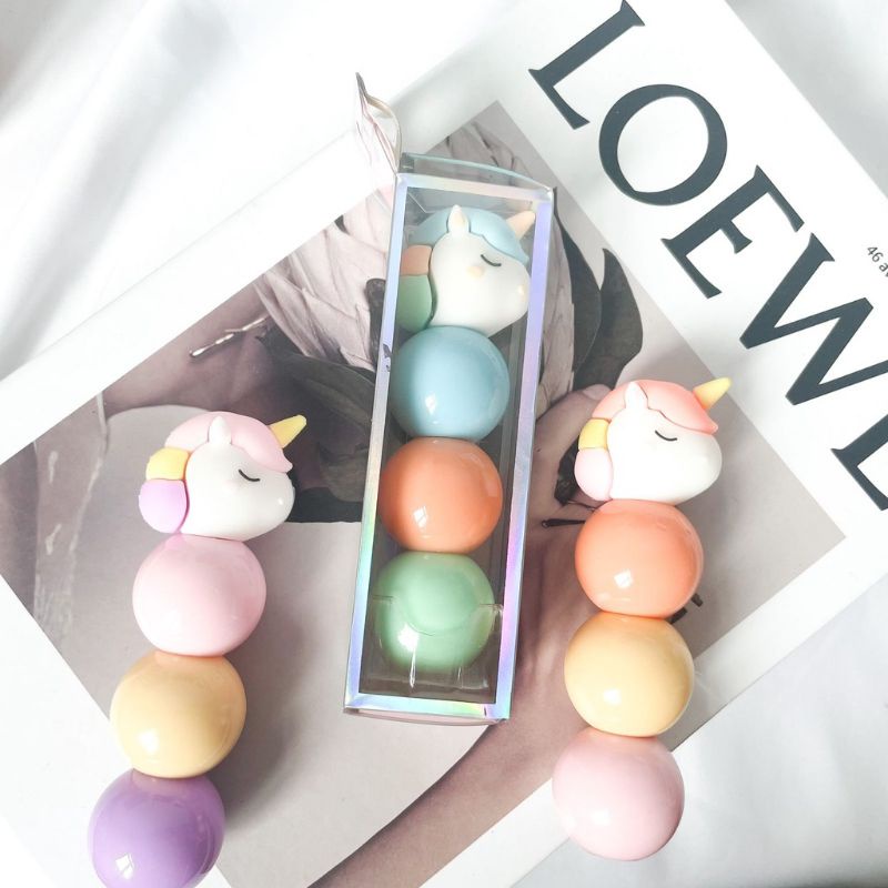 

✨Murah Banget✨Highlighter Unicorn Tumpuk Susun Box Hologram Rainbow 1pack Stabilo Unicorn isi 3