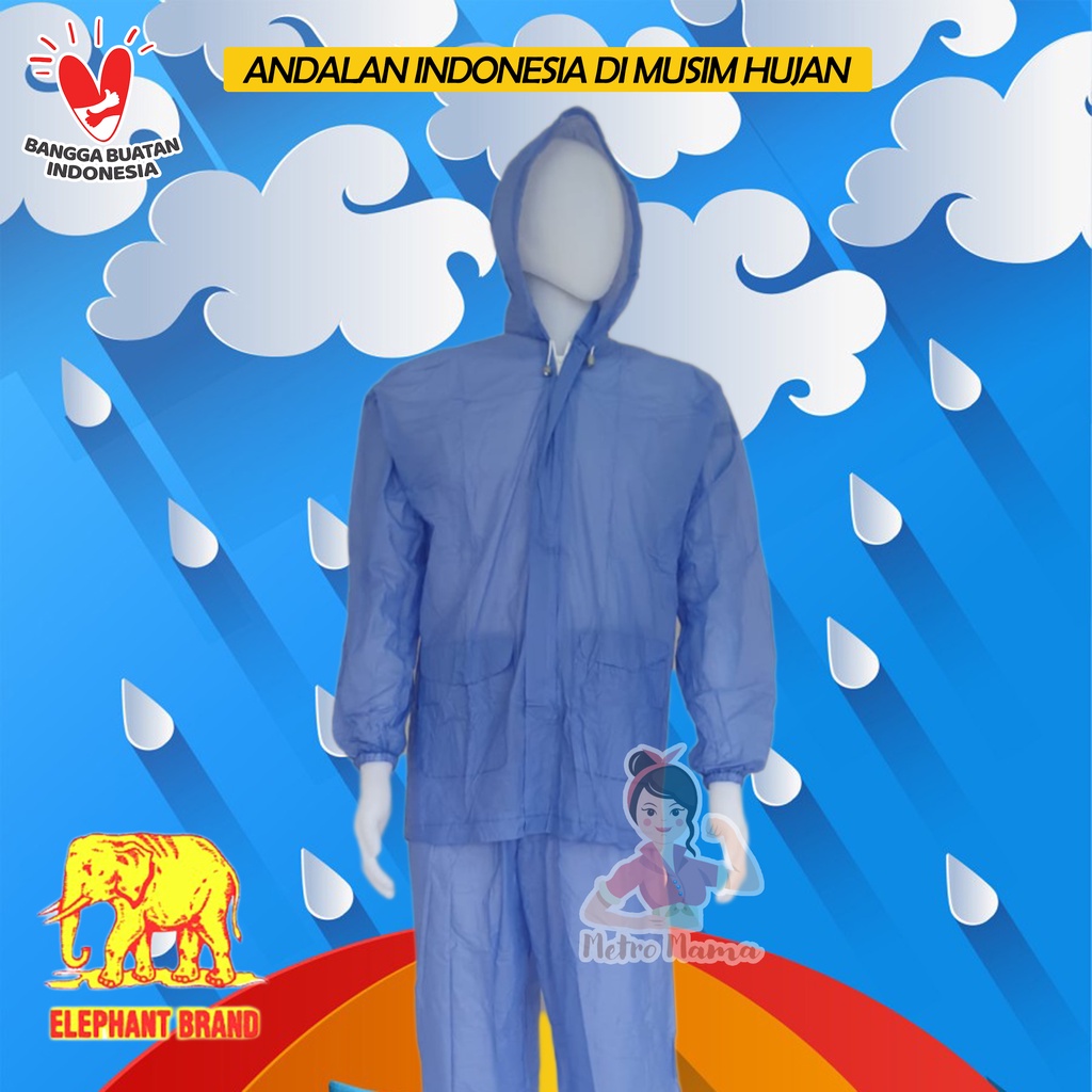 Jas hujan Setelan Jaket Celana JC HEMAT GAJAH Mantel Raincoat ELEPHANT BRAND