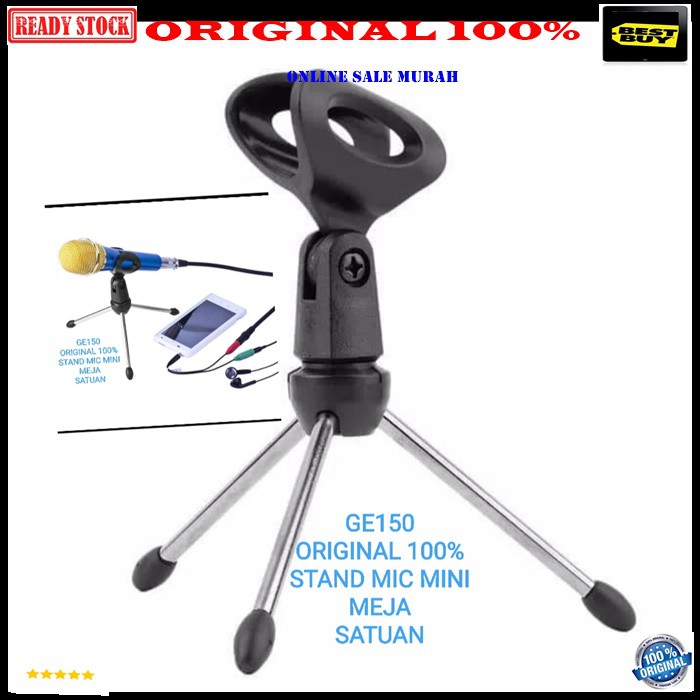 G150 ORIGINAL 100% stand mic besi kaki tiga mini pendek holder standing microphone meja table mik penyangga mic universal mikrophone tiang pegangan tripod asli  Bisa segala jenis MICROPHONE  khusus mic handle PEGANG  tinggi 16 cm bahan abs dan staileen st