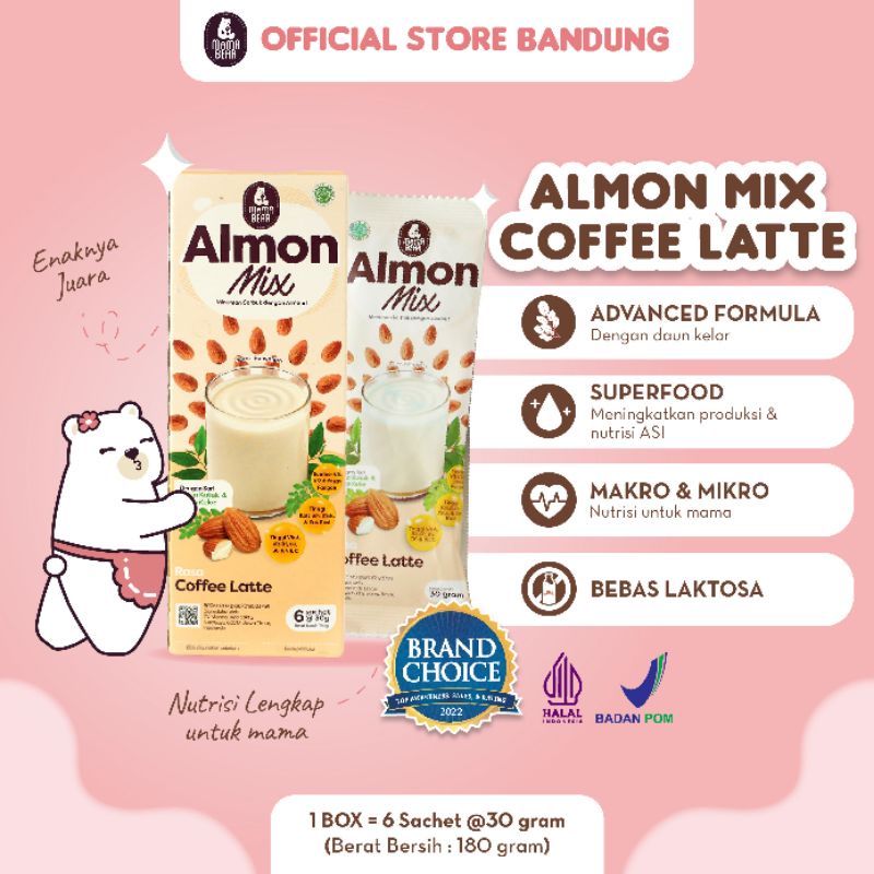 (MAMA BEAR) almond mix rasa coffe latte  / Pelancar ASI MAMABEAR / ASI Booster / Booster terlaris