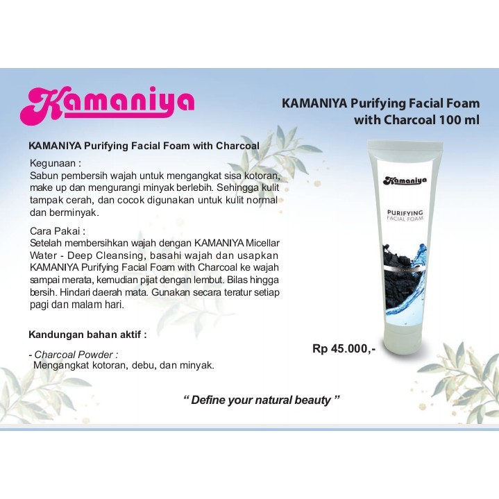 Kamaniya Purifying Facial Foam with Charcoal (100ml)