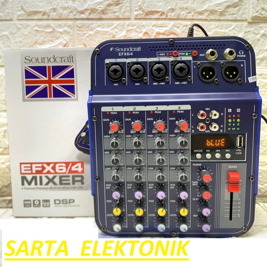 Mixer Soundcraft EFX 6/4 USB - Bluetooth 4 Channel