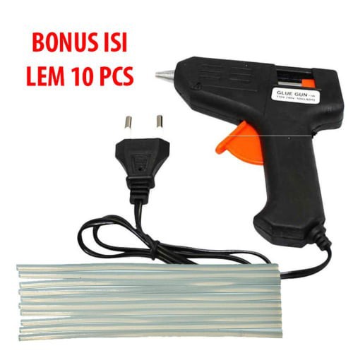 

Alat Lem Tembak Glue Gun 20W + 10pcs Lem Bakar Cair/Lem Lilin