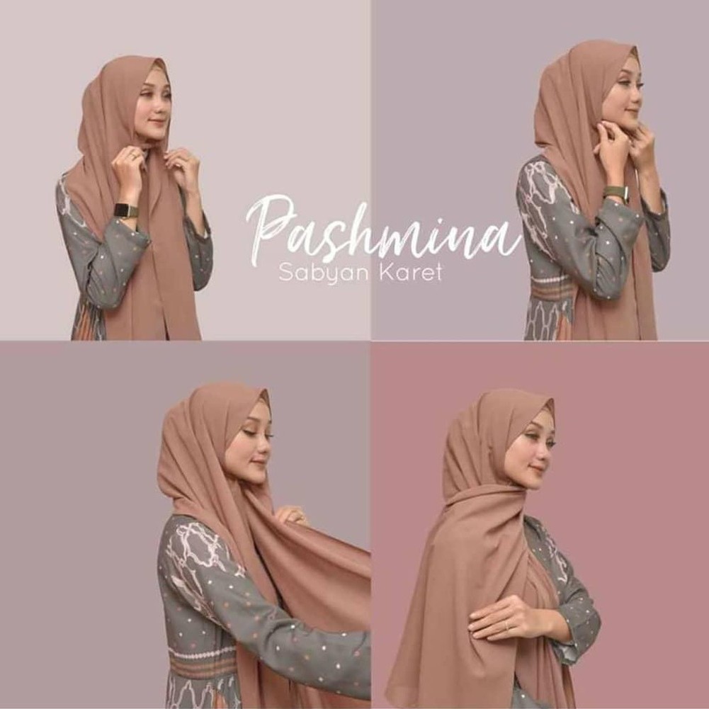 Alny Hijab -Jilbab pashmina karet diamond / pashmina karet tali pashmina instan karet diamond Italiano