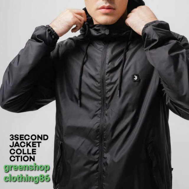 Jaket pria 3second ORIGINAL Hitam