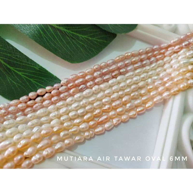 mutiara air tawar oval 6mm.8mm.10mm samai 16mm