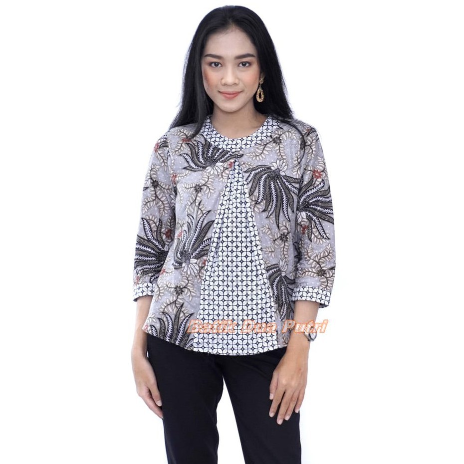 Couple Batik Seragam Kerja Terbaru Warna Grey Size S-M-L-XL-XXL-3L-4L-5L By Batik dua Putri