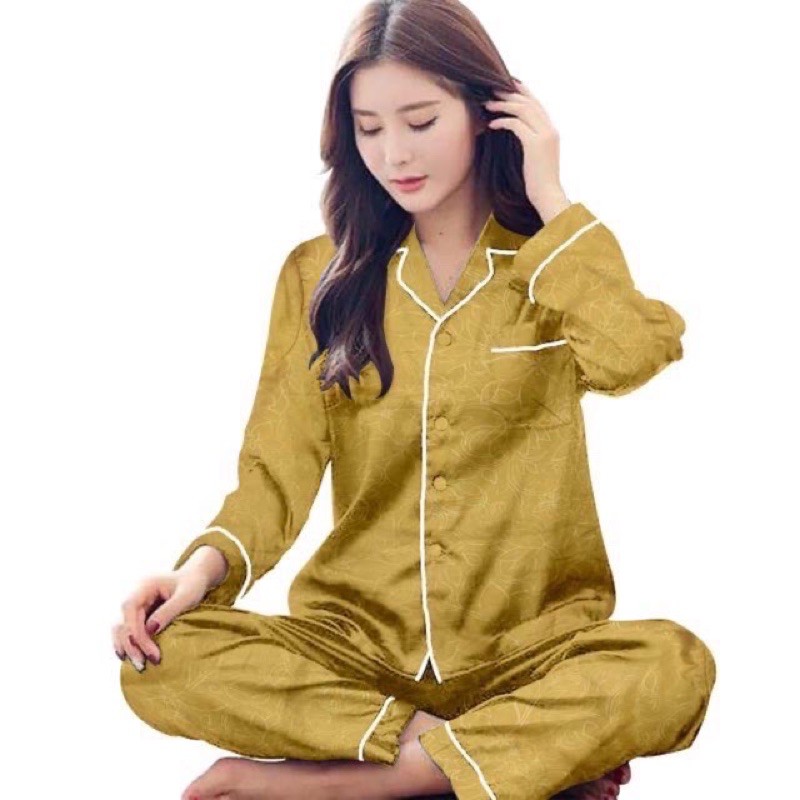 Mamaomi.Fashion, PIYAMA PP Tangan Panjang Embos LD 102-104 CM-PP-MUSTARD