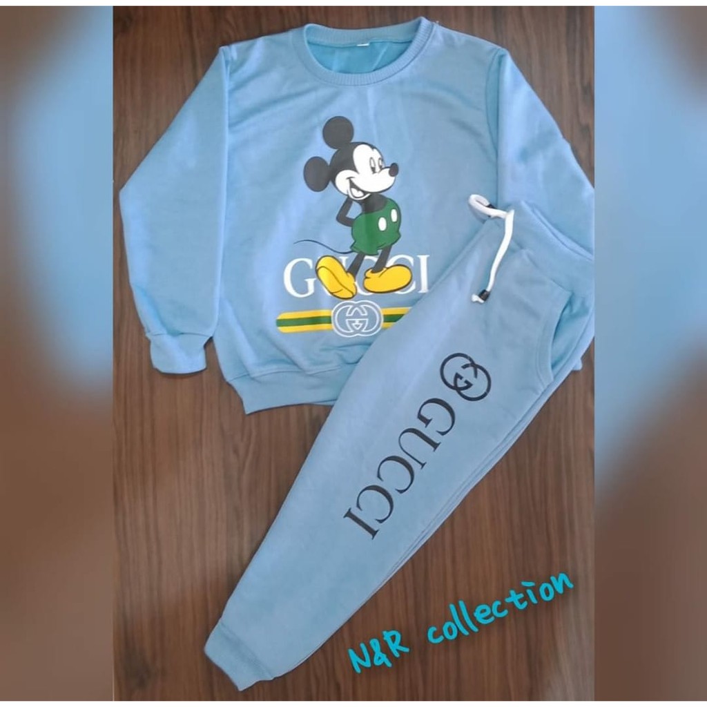 Setelan Jogger Anak Mickey Gucci Sablon (Junior 8-12 Tahun) PEMAKAIAN COWOK/CEWEK