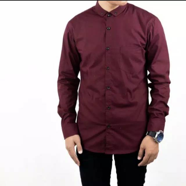 Kemeja Panjang Hitz maroon