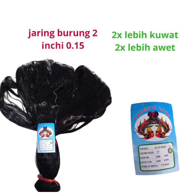 Jaring burung hitam 0.15 2" 100md/100yds jaring burung kecil perangkap burung jaring burung murah
