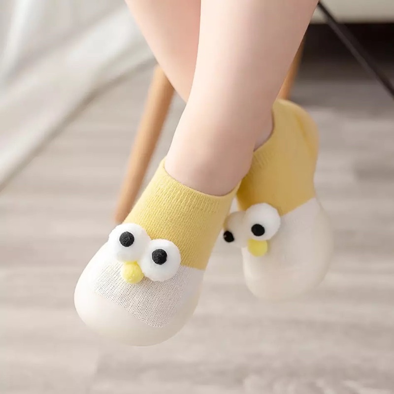 Sepatu Bayi Laki Laki Perempuan Baby Newborn 1 2 Tahun Prewalker Shoes Baby Sepatu Kaos Kaki Anak Bayi Korea Lucu SKIDDER EMMO