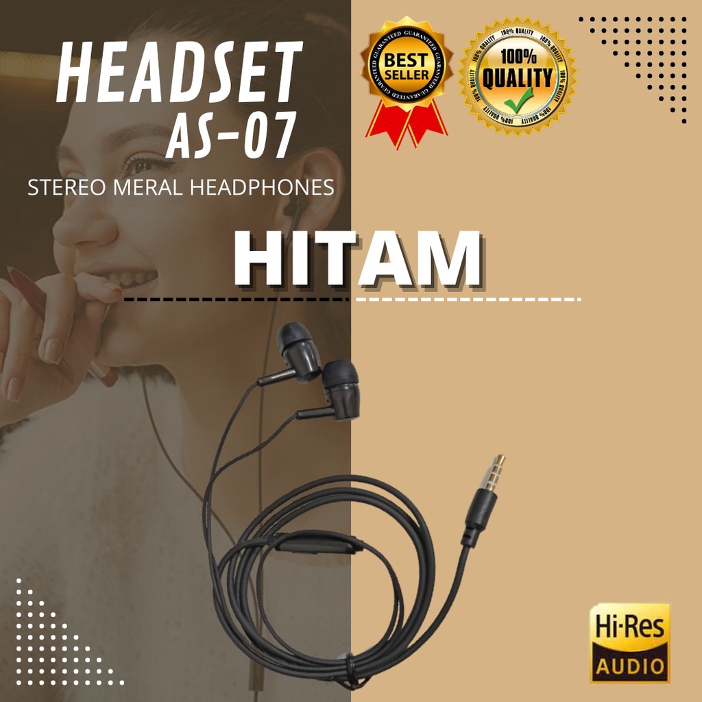 HEADSET / HANDSFREE &lt; XIAOMI - AS07 &gt; SUPER BASS + MIC bisa buat pakai semua tipe hp