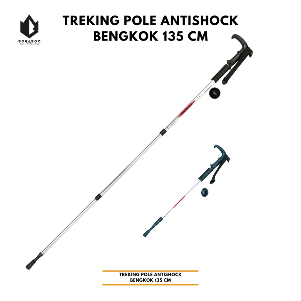 Bisa (COD) Tracking Pole  Antishock 135 CM- Trekking Pole - Tongkat Gunung - Tongkat - Trackpole - Treking Pole Antishock Bengkok