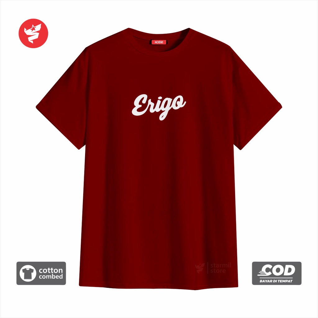 KAOS ERIGO PRIA wanita apparel cotton combed 30s original 100% erigo tshirt premium wanita pria erig
