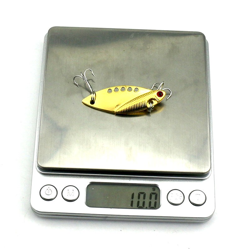 HENGJIA 6PCS/Lot Metal Spoon Bait 5CM 11G Gold/Silver cicada Vibrating Fishing Lure VIB swimbait Artificial Fishing LURES