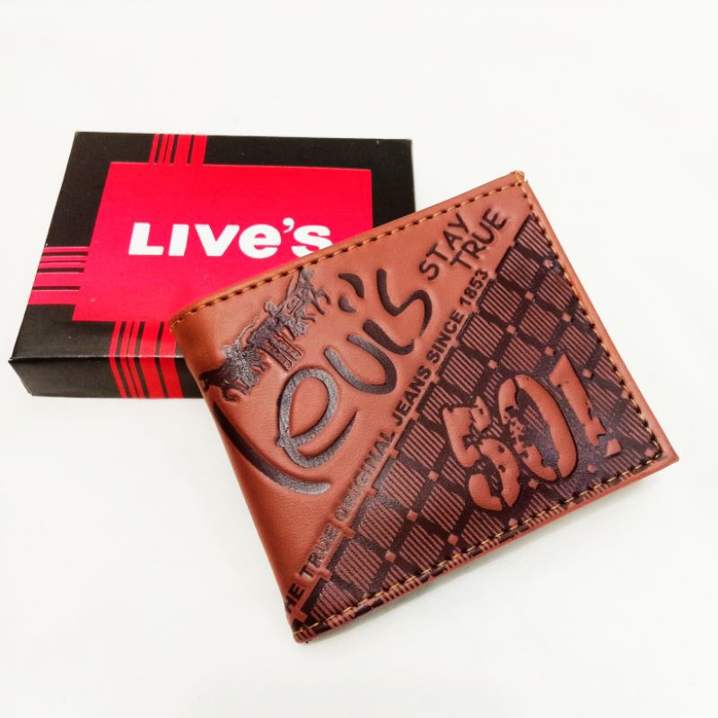 Dompet Pria Live's Bahan Kulit Pu Dompet Distro Cowok free Box Termurah