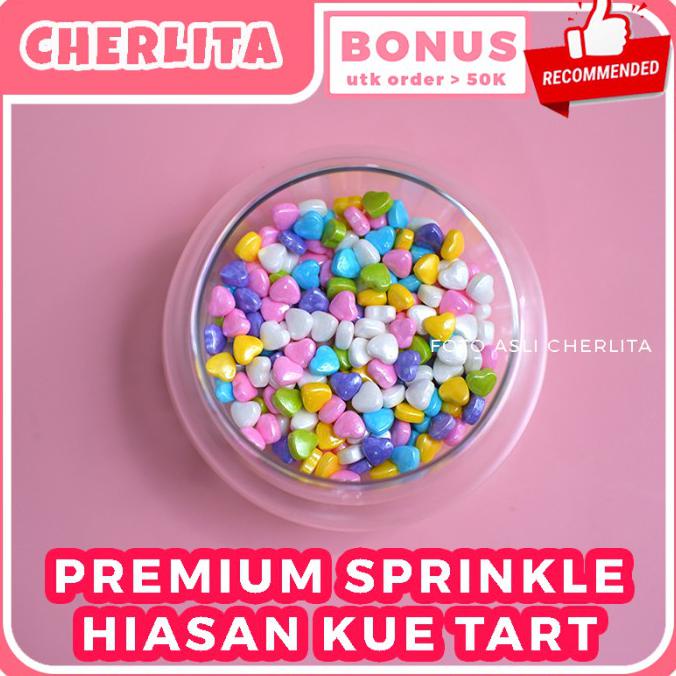 

Murah Sprinkle Hiasan Kue Premium Love Bentuk Hati Import Springkel Trimit - 30 Gram
