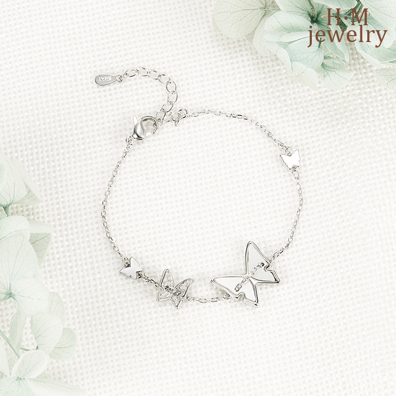 Gelang Bahan S925 Silver Desain Kupu-Kupu Fritillary