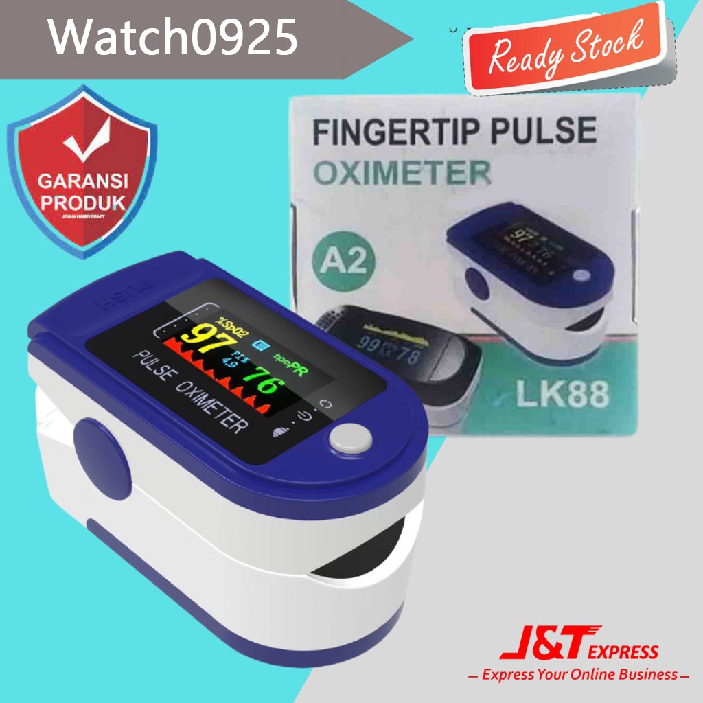 BISA COD Alat Pengukur Detak Jantung Kadar Oksigen Oximeter LK88-blue LK87-blue